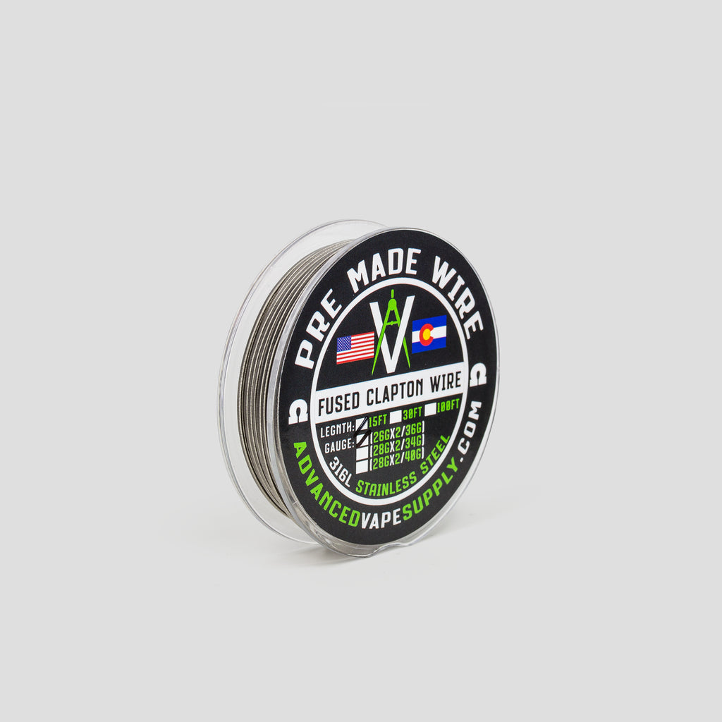 Advanced Vape Supply 316L Spooled Stainless Steel Fused Clapton Wire